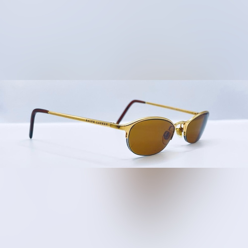 Vintage Ralph Lauren RL5002 9004 Gold Oval Half-Rim Sunglasses Frames Only